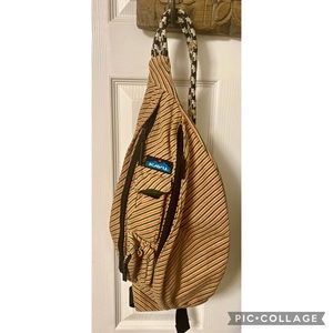 Kavu Orange Beige and Black Rope Sling Bag